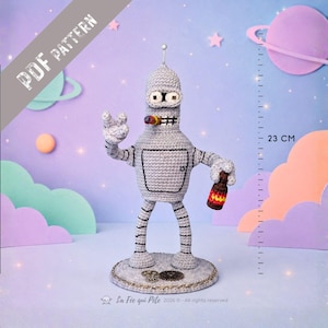 Bender Crochet Pattern PDF - Futurama Inspired Robot Amigurumi - Sci-Fi Crochet Pattern - Geek Gift