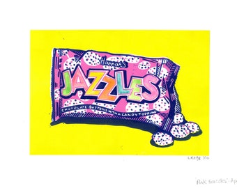 Pink Frazzles Lino Print