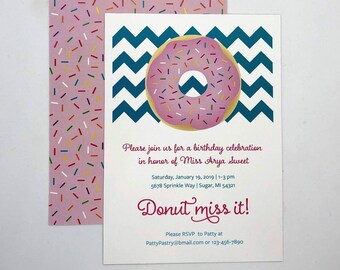 Printable Custom Donut Party Invitation