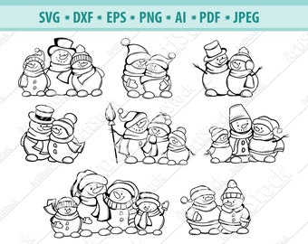 Download Snowman Family Svg Etsy
