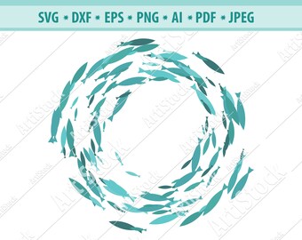 Download School Of Fish Svg Etsy