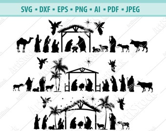 Nativity Scene Svg Etsy