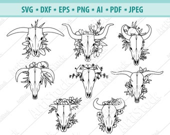 Download Free Cow Skull Svg Etsy SVG Cut Files