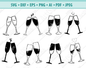 Download Champagne Toast Svg Etsy
