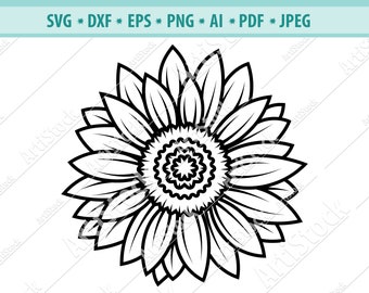 Download Sunflower Shape Svg Etsy