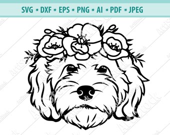 Dog Flowers Svg Etsy