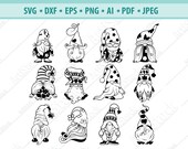 Gnome SVG, Cute Garden Gnome SVG, Nordic Gnome Svg, Gnome Clipart, Holiday Gnome svg, Christmas Gnomes Svg, Cut File, Silhouette, dxf, eps