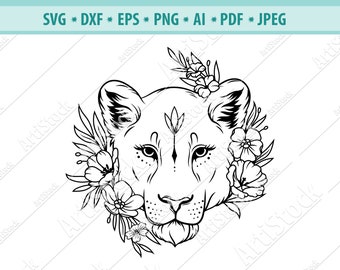 Free Free 127 Female Lion Head Svg SVG PNG EPS DXF File