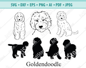 Download Rudy the goldendoodle applique embroidery design | Etsy