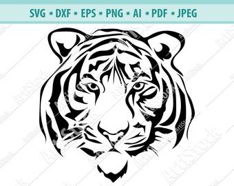Tiger Head Svg | Etsy