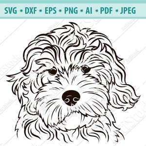 Goldendoodle SVG-hond silhouetten-honden SVG-digitale snijden bestand-Vector knippen-Cricut knippen-Instant Download-SVG, DXF, JPG, EPS, PNG