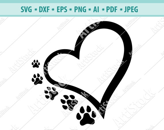 Download Dog Paw Heart Svg Paw Print Svg Dog Svg Digital Cut File Etsy SVG, PNG, EPS, DXF File