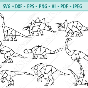 Dinosaurier SVG, Origami Dinosaurier Svg, Dinosaurier Svg, Dinosaurier geometrische Svg, Jurassic Periode Svg, Dinosaurier-Grafiken, Datei für Cricut, Png, Eps