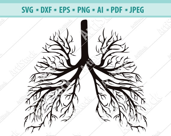 Download Human Lung Svg Lungs Svg Flowery Human Lung Silhouette Etsy