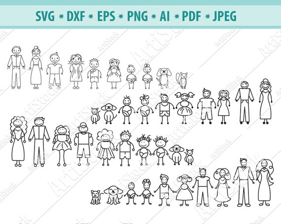 Free Free 210 Stick Family Svg Bundle SVG PNG EPS DXF File