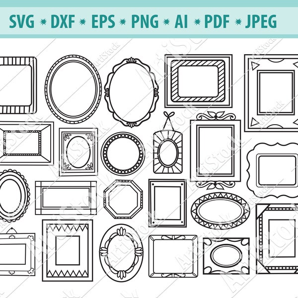 Frame Svg bundle, Baroque frame svg, Ornamental frame Svg, Vintage frame svg, Decorative Frame Png, Frame clipart, Svg cut files, Eps, Dxf