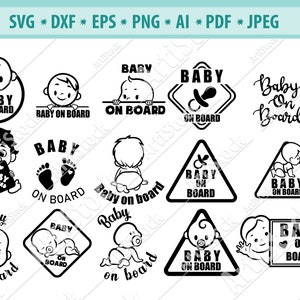 Baby On Board SVG, Ciąża SVG, Baby on board car SVG, Cute Baby SVG, Little Human On Board SVG, Plik do cięcia, Natychmiastowe pobieranie dxf eps