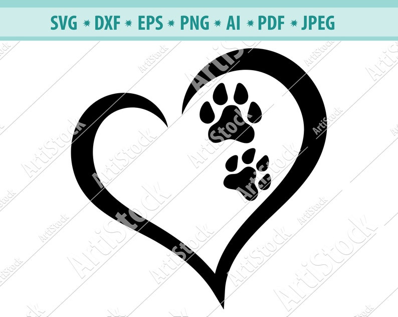Free Free Dog Paw Heart Svg 275 SVG PNG EPS DXF File