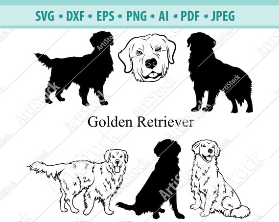 Download Golden Retriever Svg Retriever Silhouette Svg Dog Svg Etsy