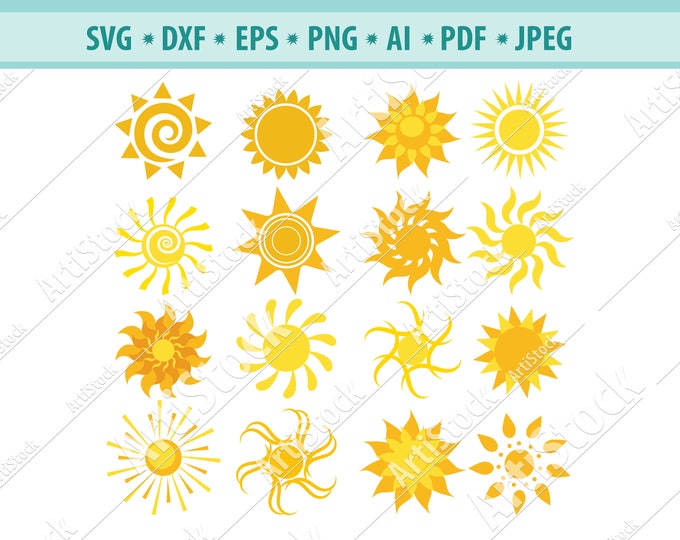 Sun Pdx File Sun SVG File - Sun Cricut SVG - Sun DXF - Sun Silhouette - Sun Cameo ...