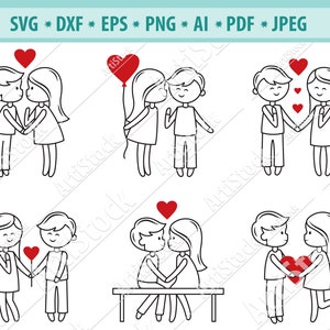 Stickman Paar Svg, Valentinstag svg, Stick Figuren Svg, Paar in Love Svg, Paar Clipart, Liebe svg, Hochzeit Stickman Svg, Cricut, Eps