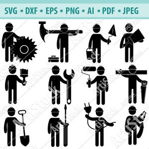 Icone Professioni ,Mens jobs svg,File for cricut svg,Costruzioni professioni,Icone lavoro ,Jobs Cut file,Logotype svg , Edifici professioni