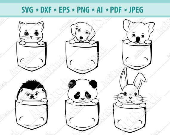 Download Animals In Pocket Svg Cute Pet Svg T Shirt Design Fluffy Etsy