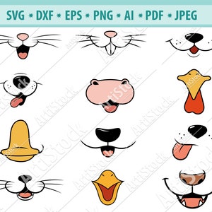 Animal faces Svg, Face mask Svg, Funny pets mouth Svg, Emoji svg, Animal mouth svg, Face clipart, Smiling face Png, Cat mouth Svg, Cricut