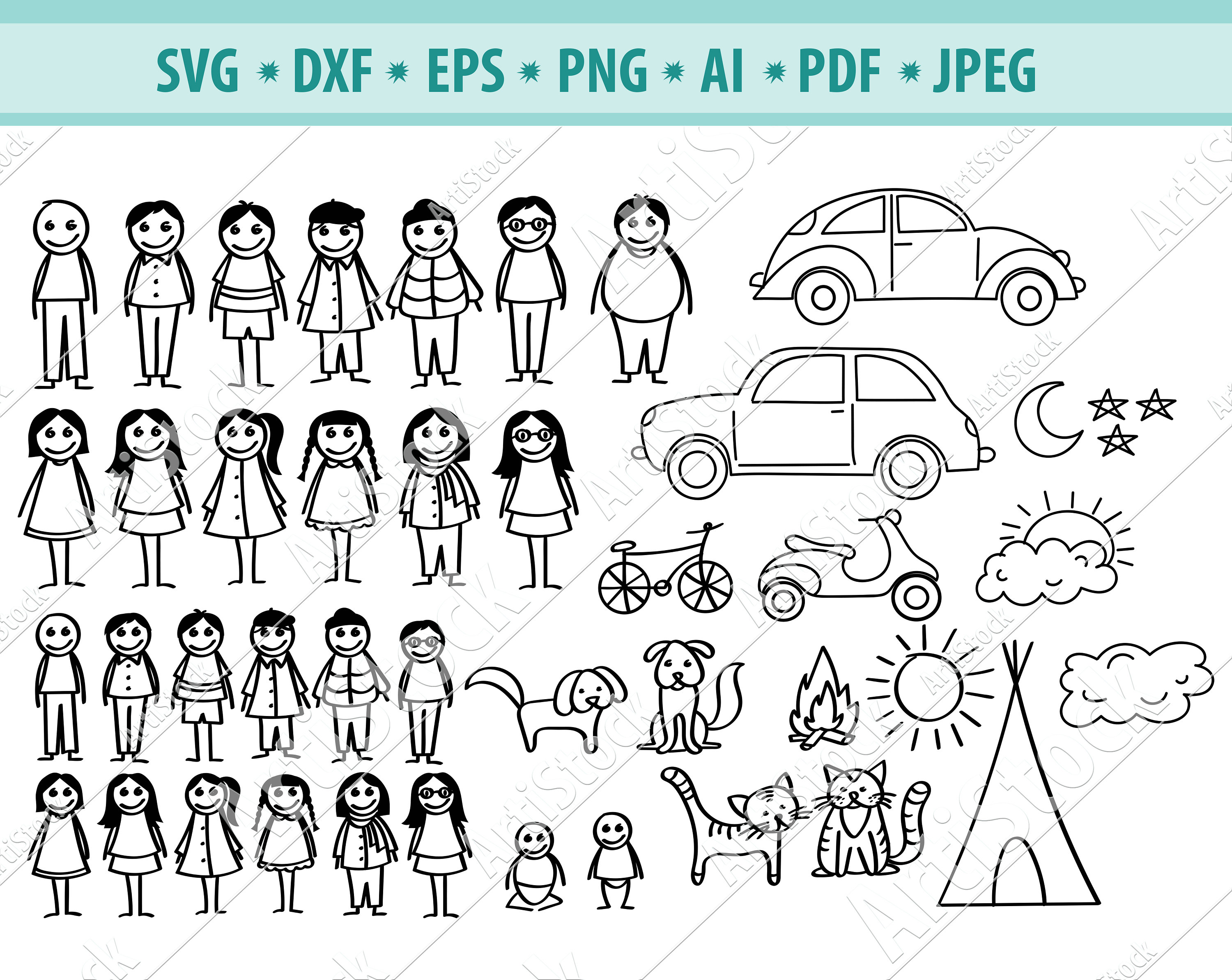 Download Stick family svg bundle stick family cut files stick ...