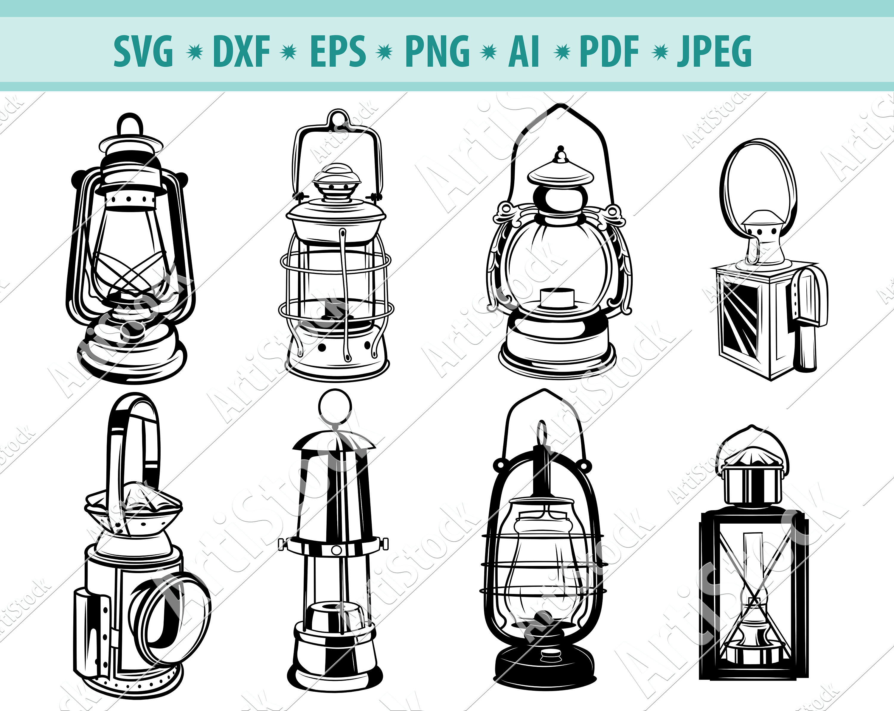 Lanterns SVG Lanterns Clipart Lantern Cut File for Cricut Etsy