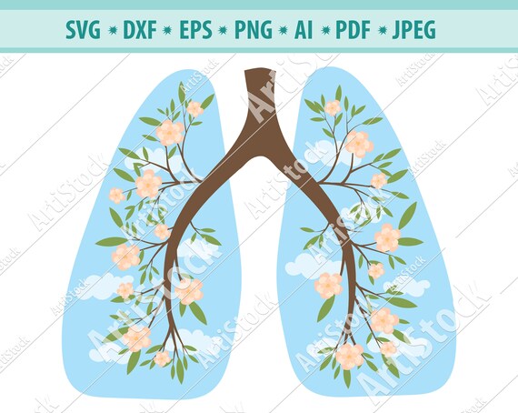 Download Human Lung Svg Lungs Svg Flowery Human Lung Silhouette Etsy