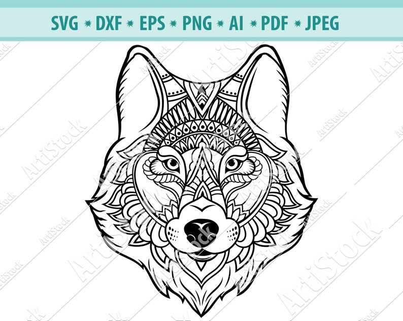 Download Silhouette Eps Dxf Ethnic Wolf Svg Wolf Clipart Wolf Svg File For Cricut Zentangle Svg Zentangle Wolf Svg Mandala Wolf Svg Png Clip Art Art Collectibles Keyforrest Lt
