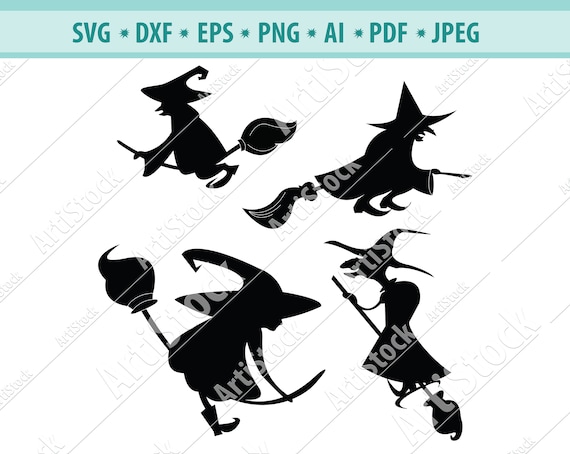 Witch Svg Halloween Witch Png Eps Svg Dxf Halloween Etsy