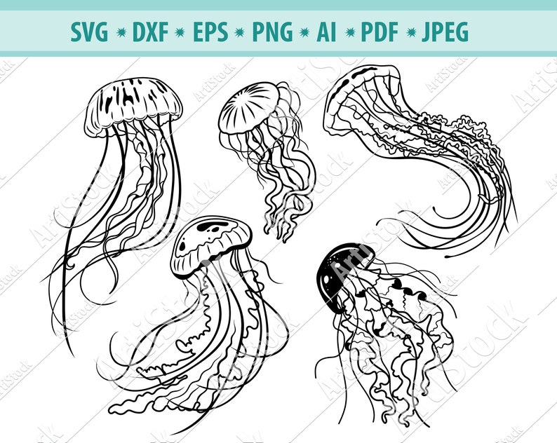 Free Free 53 Outline Cute Jellyfish Svg Jellyfish Clipart SVG PNG EPS DXF File