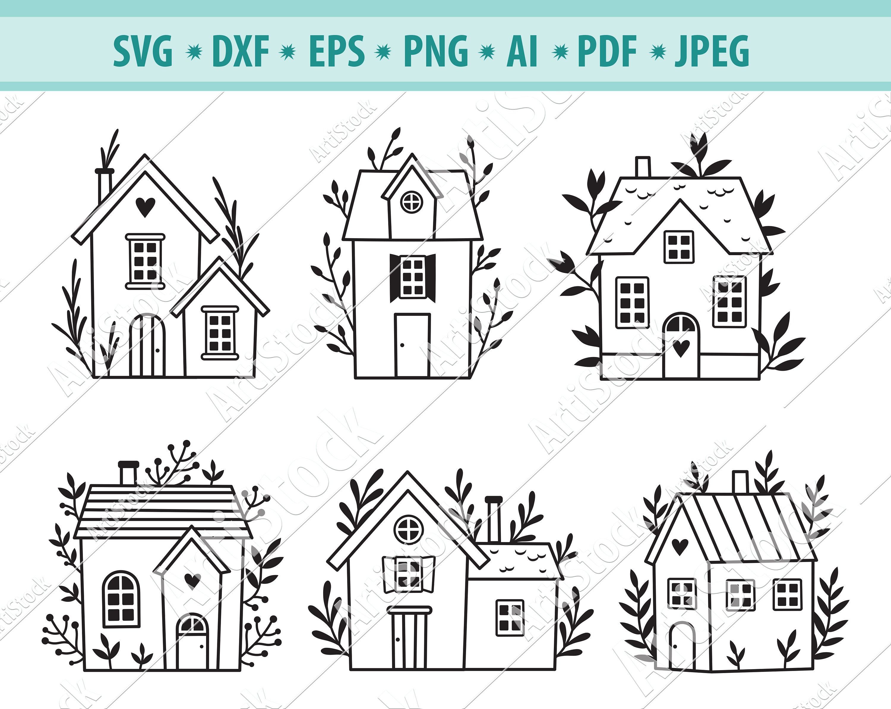 Little House Svg Scandinavian Houses SVG Nordic Svg Floral - Etsy Hong Kong