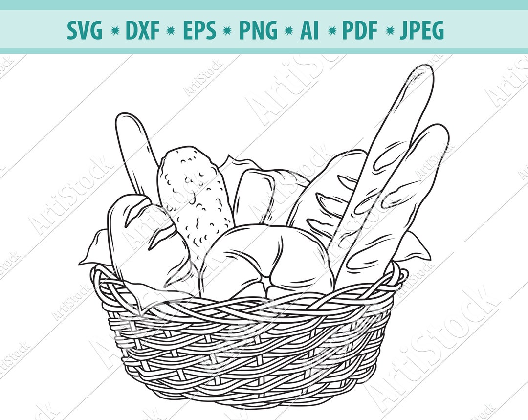 Bread Basket Svg, Pastry Svg, Bakery Svg, Bread Svg, Muffin Svg, Buns