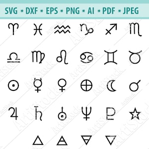 Dierenriem sterren Svg Bestand, Sterrenbeeld dierenriem Svg, Astrologie Svg, Dierenriem svg, Sterrenbeeld svg, Planeetteken Svg, Dierenriem clipart, Dxf, Eps, Png