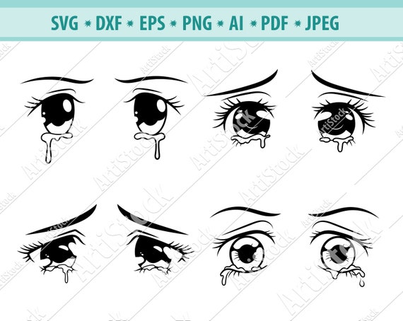 how to draw girl anime eyes crying