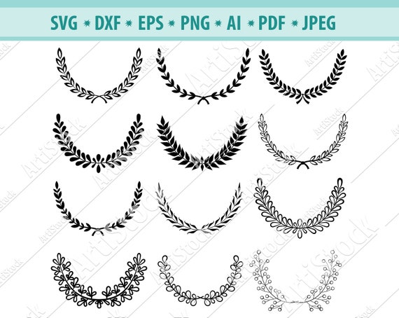 Download Vintage Laurel Wreath Svgblack And White Wreath Floral Ornaments Svg Clipart Wedding Wreathfloral Frame Svgtext Ornament Frame Cut Circut Clip Art Art Collectibles