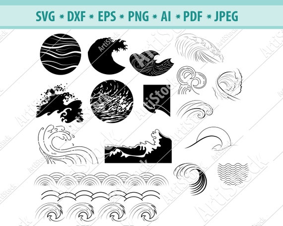 Water Wave Vector, Wave Svg, Wave Digitals, Wave Eps, Water Wave, Wave  Cameo, Wave Illustrator, Wave Clipart, Sea Waves, Ocean Waves 