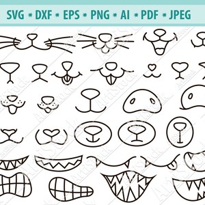 Cute face Svg, Face mask Svg, Funny pets mouth Svg, Emoji svg, Emoticon face svg, Face clipart, Mustache Svg, Smiling face Png, Cricut, Eps