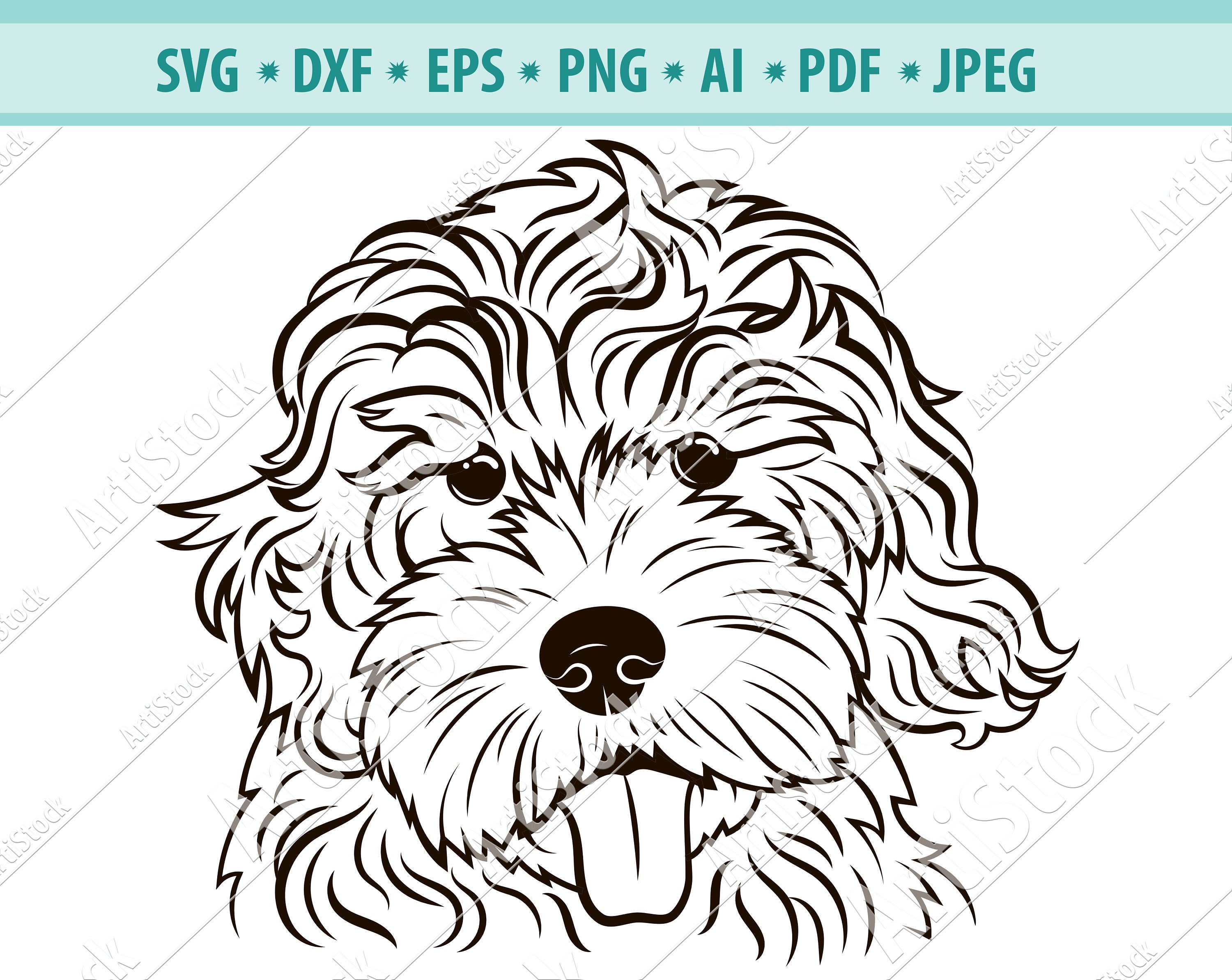 Goldendoodle SVG Dog Silhouettes Dogs SVG Digital | Etsy