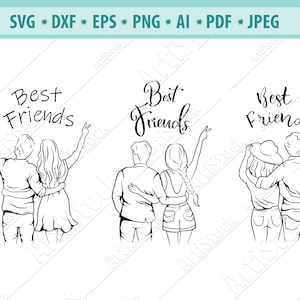 Migliori amici Svg, Giorno dell'Amicizia, Besties Svg, Migliori Amiche Svg, Amici per sempre Svg, Maschio amicizia Svg, File per cricut, Bff Svg, Png
