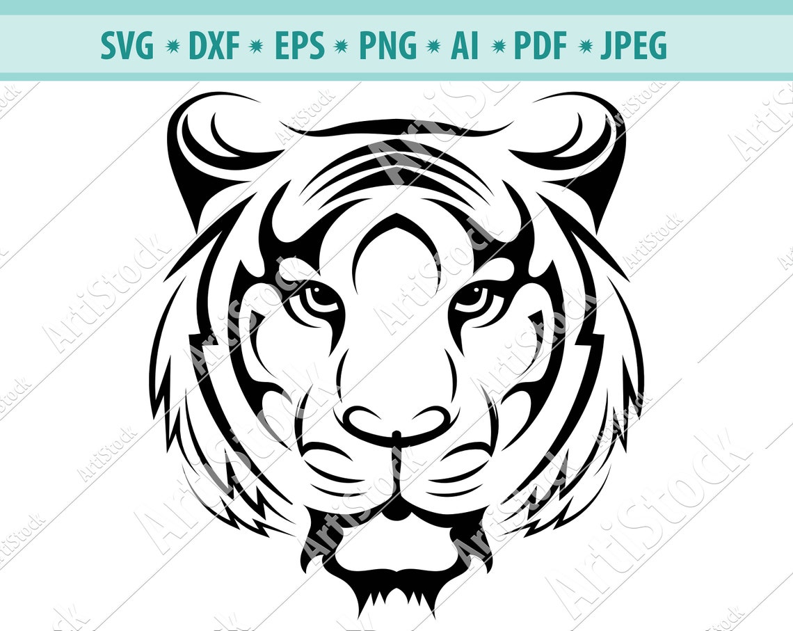 Tiger Face Tiger SVG Head of a Tiger Clipart File Cutting - Etsy