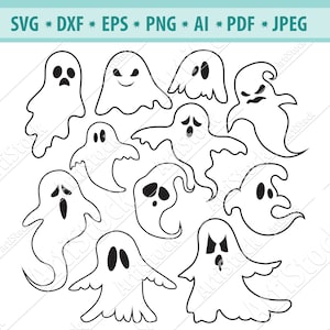 Ghosts SVG Halloween SVG Ghosts Clipart Ghosts Cut Files - Etsy