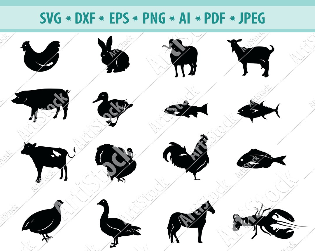 Farm Animals SVG Bundle, Farm Animals SVG, Farm Animals Clipart, Cut