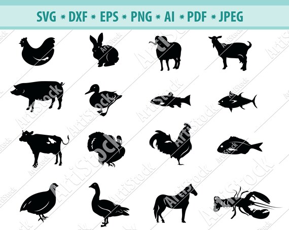 Farm Animals Svg Bundle Farm Animals Svg Farm Animals Etsy