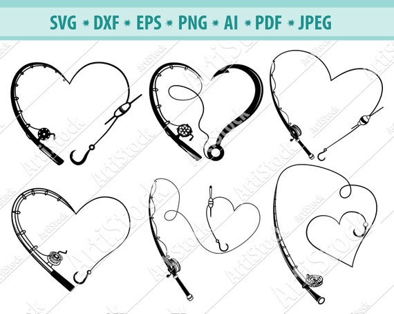 Fishing Love Svg, Fishing Pole Svg, Silhouette Fishing Svg Fishing