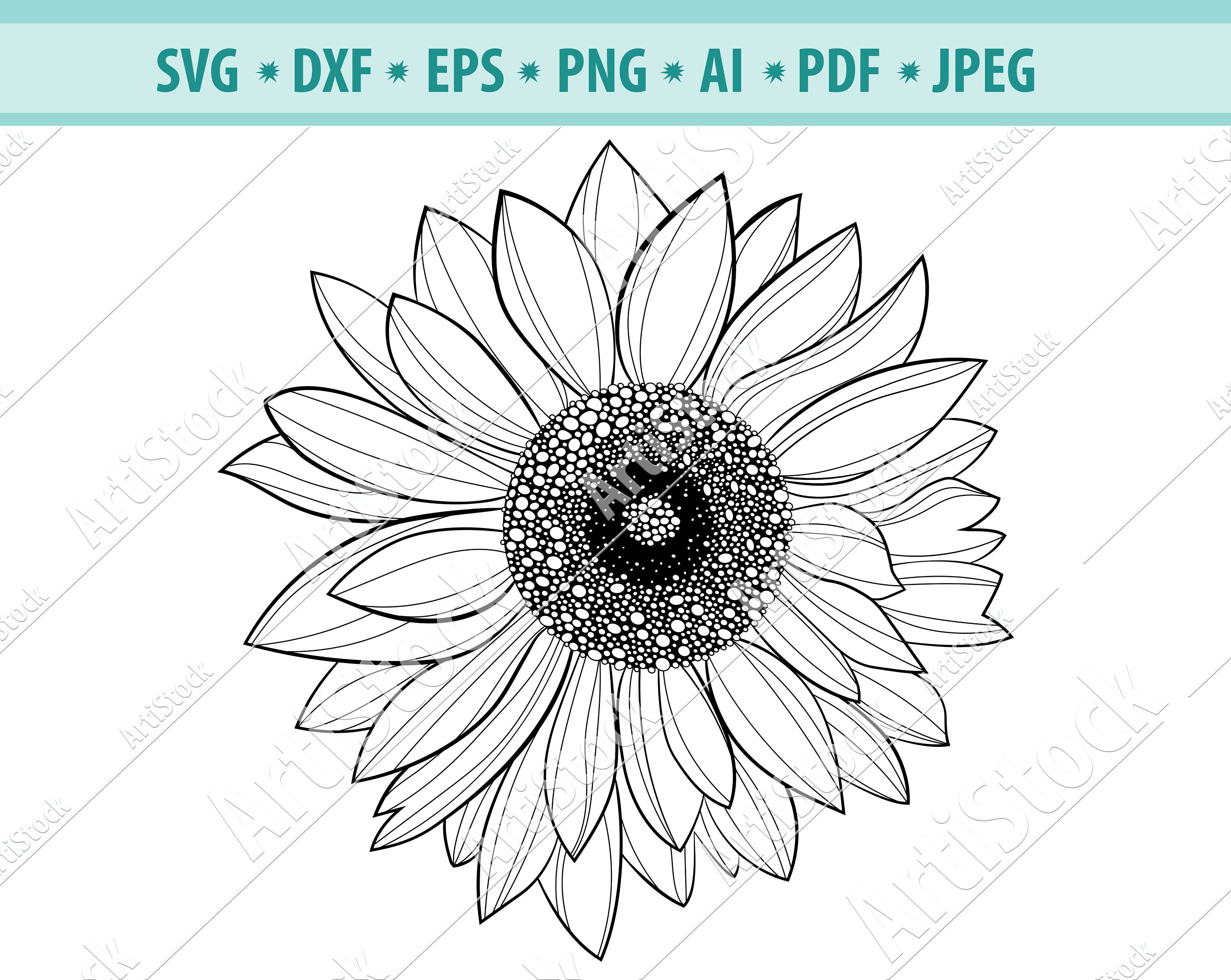 Free Free 50 Sunflower Outline Svg Free SVG PNG EPS DXF File