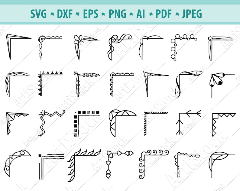 Download Digital Download Svg Cut Files Floral Frame Svg Decorative Page Corner Svg Ornate Corner Svg Vintage Corner Svg Ornamental Border Svg Clip Art Art Collectibles